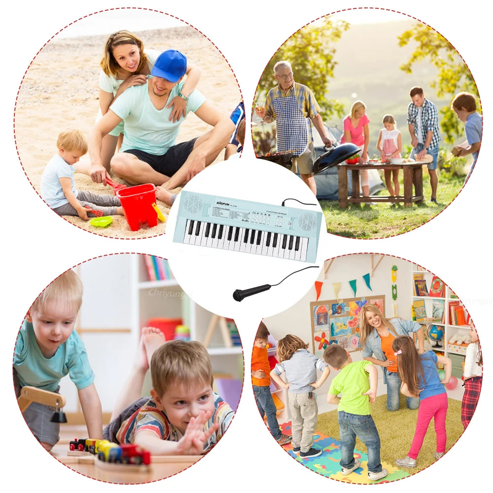 37 Keys Kids Electronic Piano Keyboard with Microphone Educational Musical Instrument for Boys and Girls
