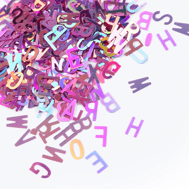 Holographic Glitter English Alphabet Flakes For DIY Resin