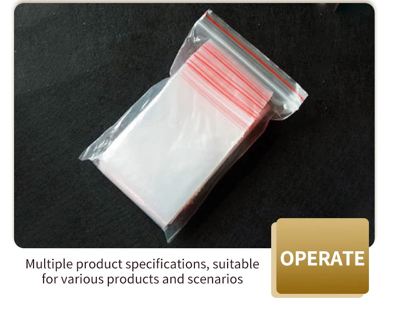 100pcs/Pack Small Zip Lock Plastic Bags 0.05mm Thick