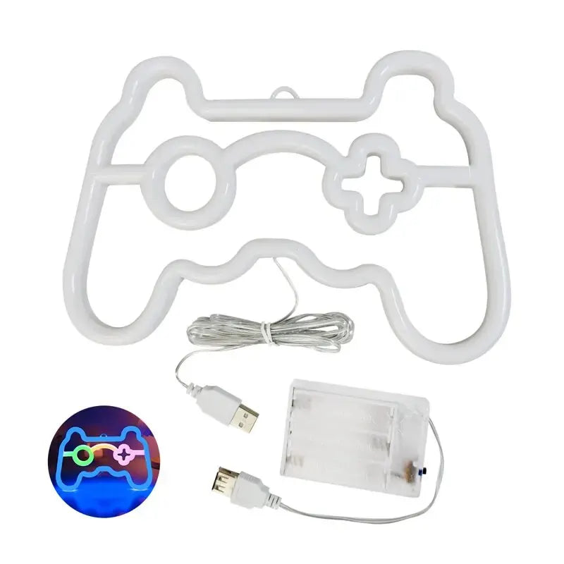 Gamer Neon Sign Lights USB Battery Powered Controller Lamp