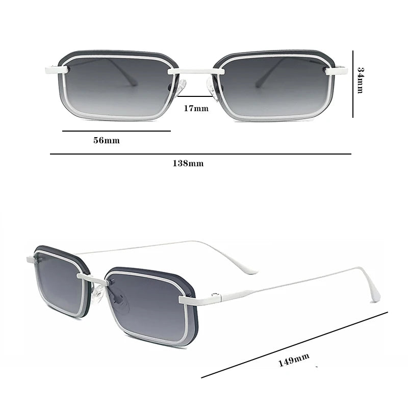 CATERSIDE Retro Punk Sunglasses UV400 Small Frame Fashion Eyewear