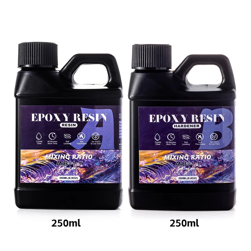 1:1 Ratio Crystal Clear Epoxy Resin Kit Anti-Yellowing Formula for DIY Jewelry and Resin Art