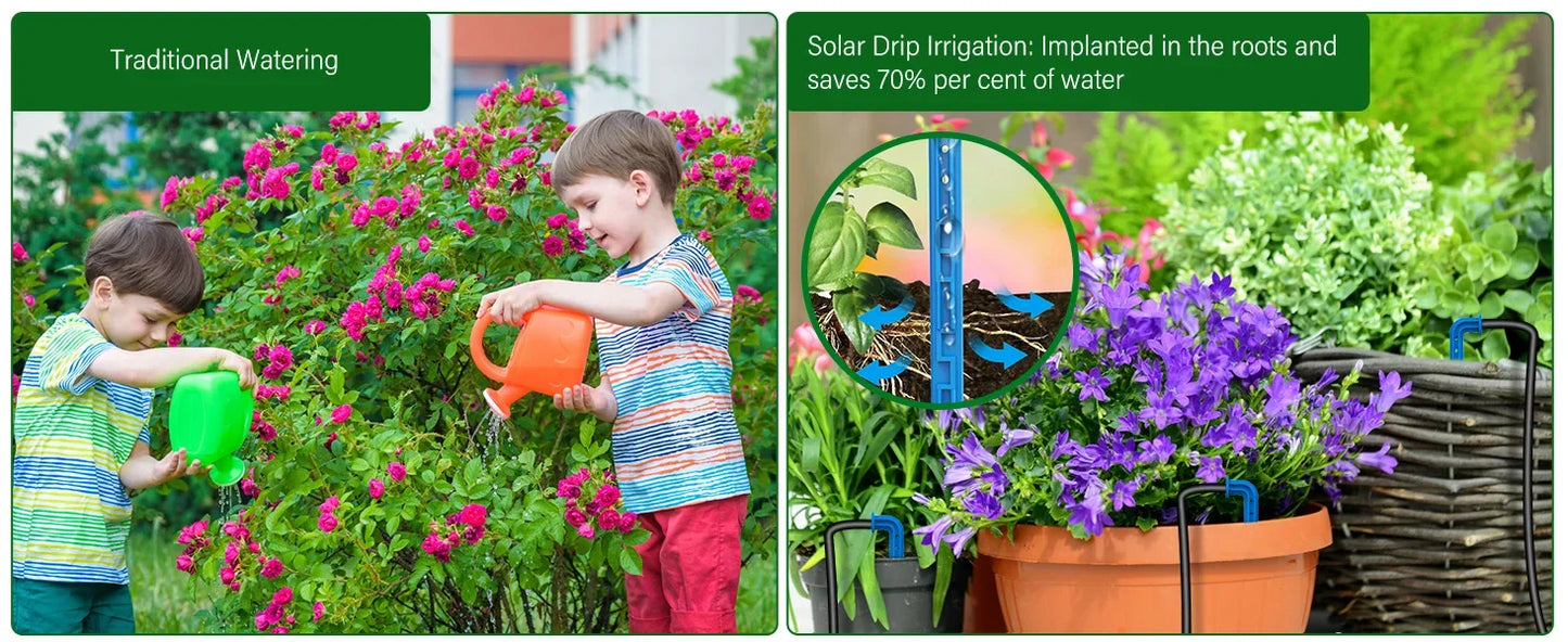 Solar Powered Automatic Drip Irrigation System for Garden Balcony Efficient DIY Watering Solution