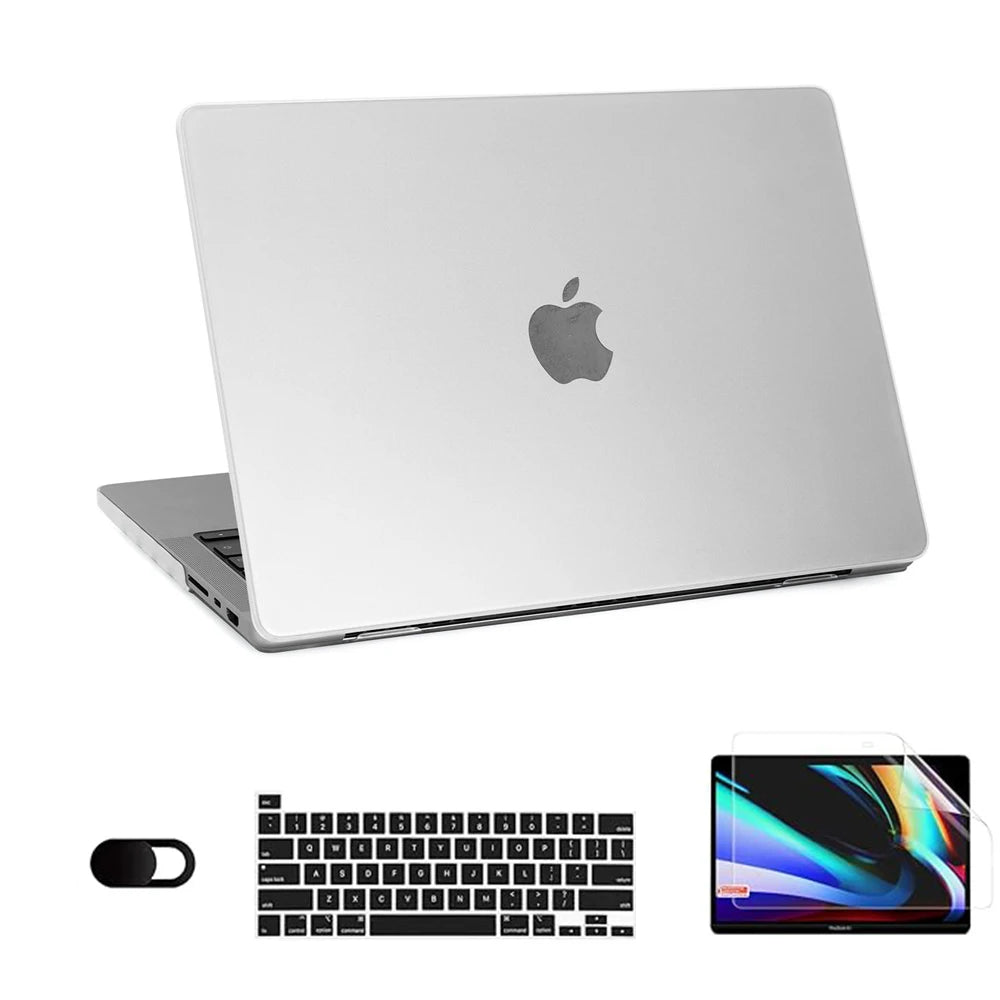 Ultra Thin Hard Shell Laptop Case for MacBook Air 13 and MacBook Pro 14 with M1 M2 M3 M4 Chips Stylish Protection Cover for 2024 Models