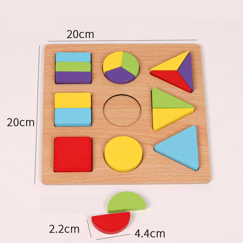 Wooden Puzzle Montessori Toys for Baby Early Learning 1-3 Years