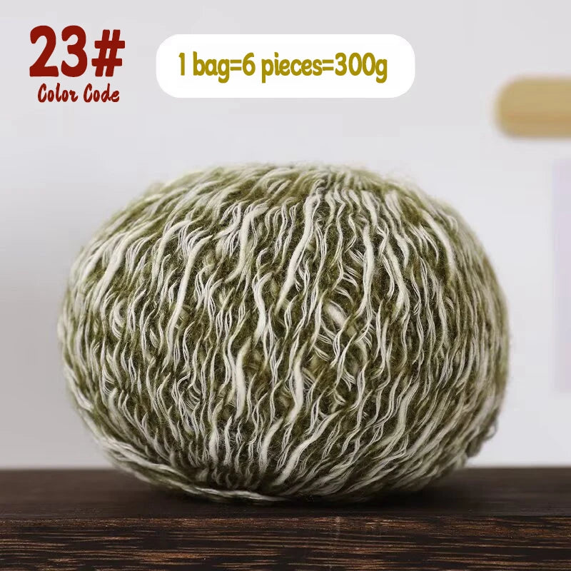 300g Eco-Friendly Bamboo Fiber Yarn for Hand Knitting and Crochet Fashion Projects, Thick and Thin Texture for Sweaters, Scarves, Hats, Shawls and More