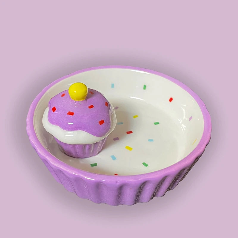 Ceramic Cake Hamster Bowl Small Pet Food Bowl for Home Use Multi-color Small Jewelry Box Rabbit Feeder Parrot Supplies