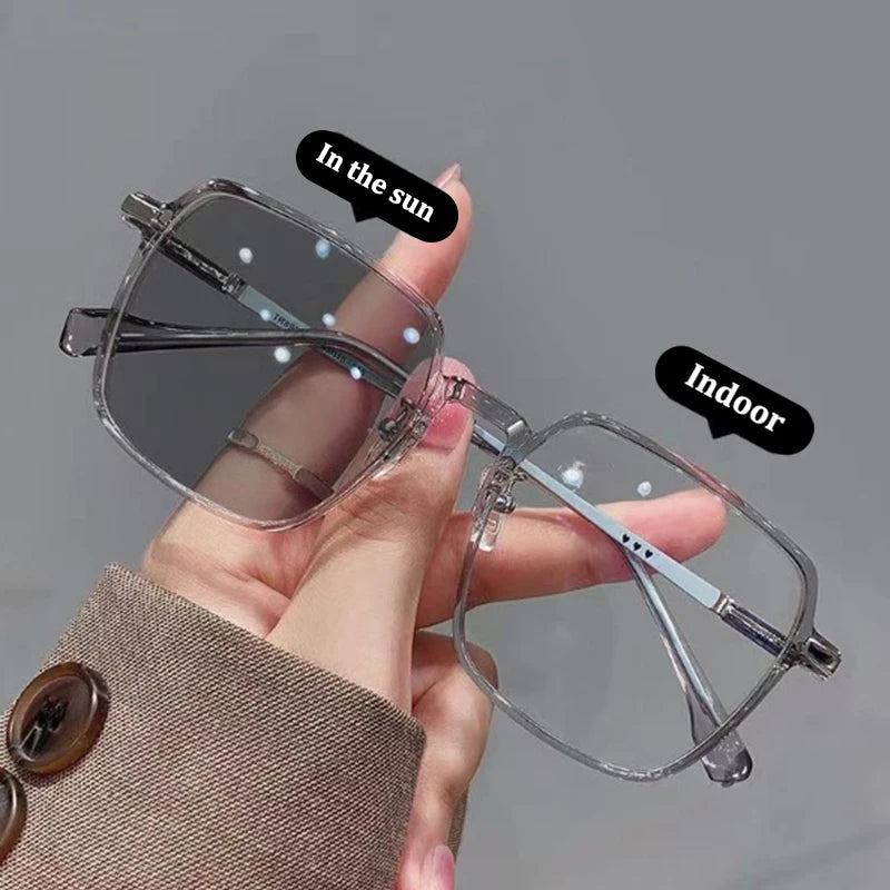 New Photochromic Anti Blue Light Glasses for Men Women