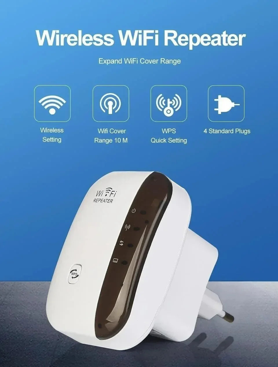 Wireless Signal Booster Wifi Extender Small Steamed Bun Repeater for Home Network Amplification