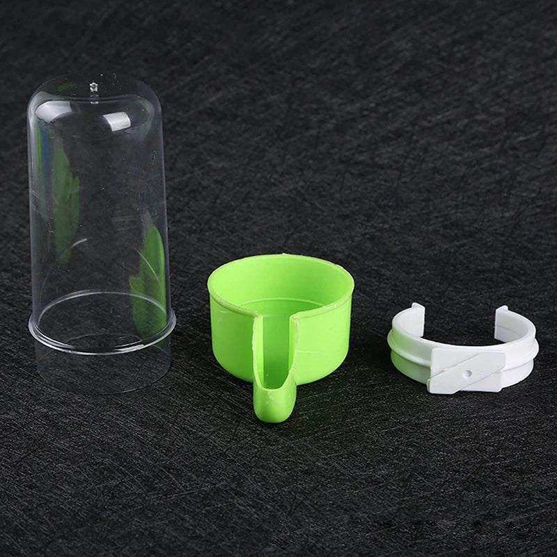 1X High Quality 1Pc Bird Feeder Plastic Food Water Feeding Automatic Drinker Parrot Pet Dispenser Drinking Cup Bowls Parrot Cage