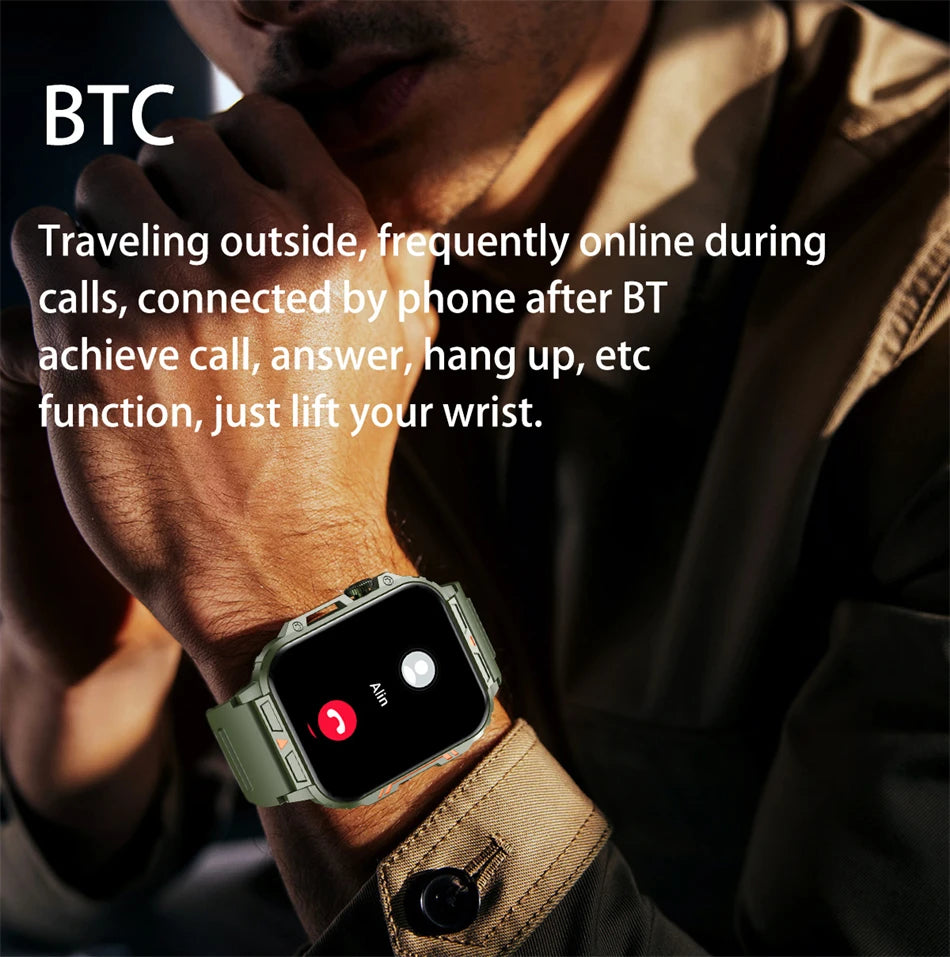 Military Outdoor GPS Sports Smart Watch Men 1.95 Inch Bluetooth Call Heart Rate Blood Oxygen for Android IOS