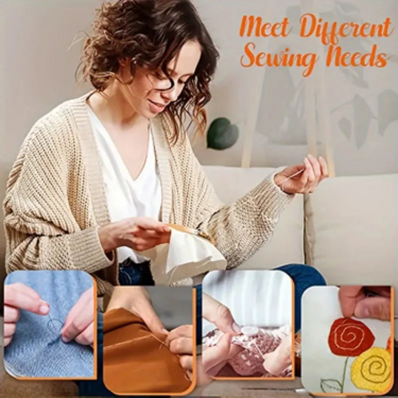 229 Piece Complete Sewing Kit with Threads Needles Scissors Tape Measure Buttons for DIY Handcraft Projects