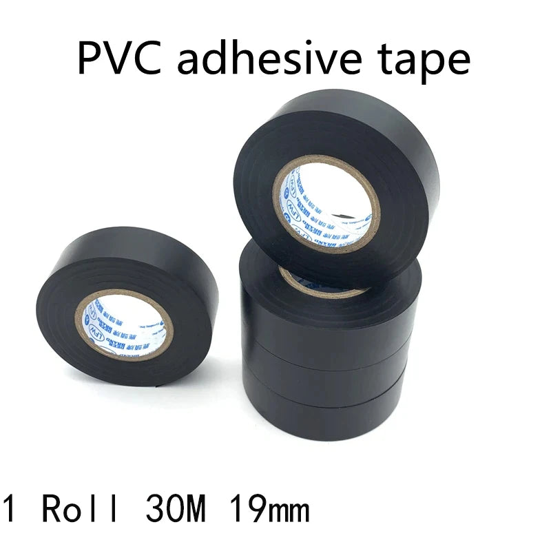 1pc 19MMX30M Black Electrical Tape Waterproof High Viscosity PVC Insulation for Automotive and Household Use