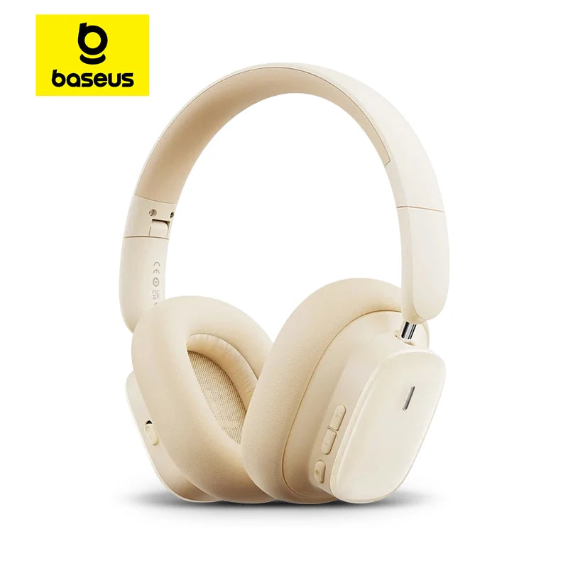 Baseus Bowie Wireless Headphone Bluetooth 5.3 38db ANC Noise Cancellation Hi-Res 3D Spatial Audio Over the Ear Headsets 100H