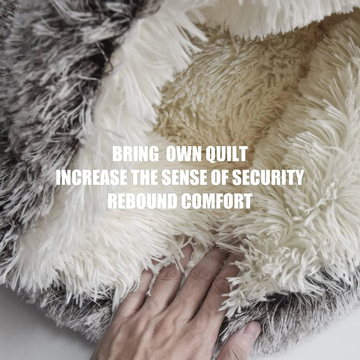 2 in 1 Soft Plush Pet Bed with Cover for Small Dogs and Cats