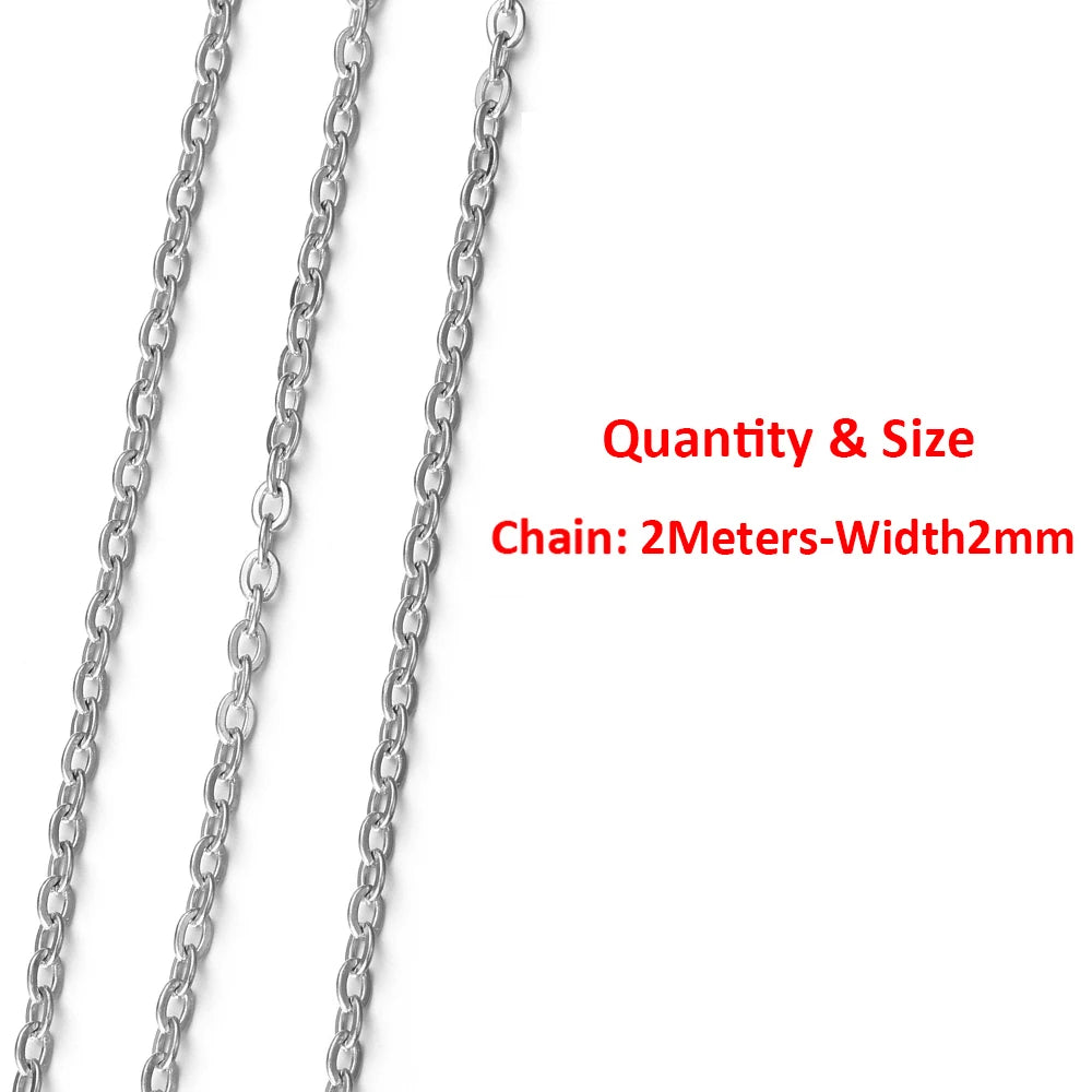 2 Meters/1 Meter High Quality Gold Color Stainless Steel Chain for DIY Jewelry Making