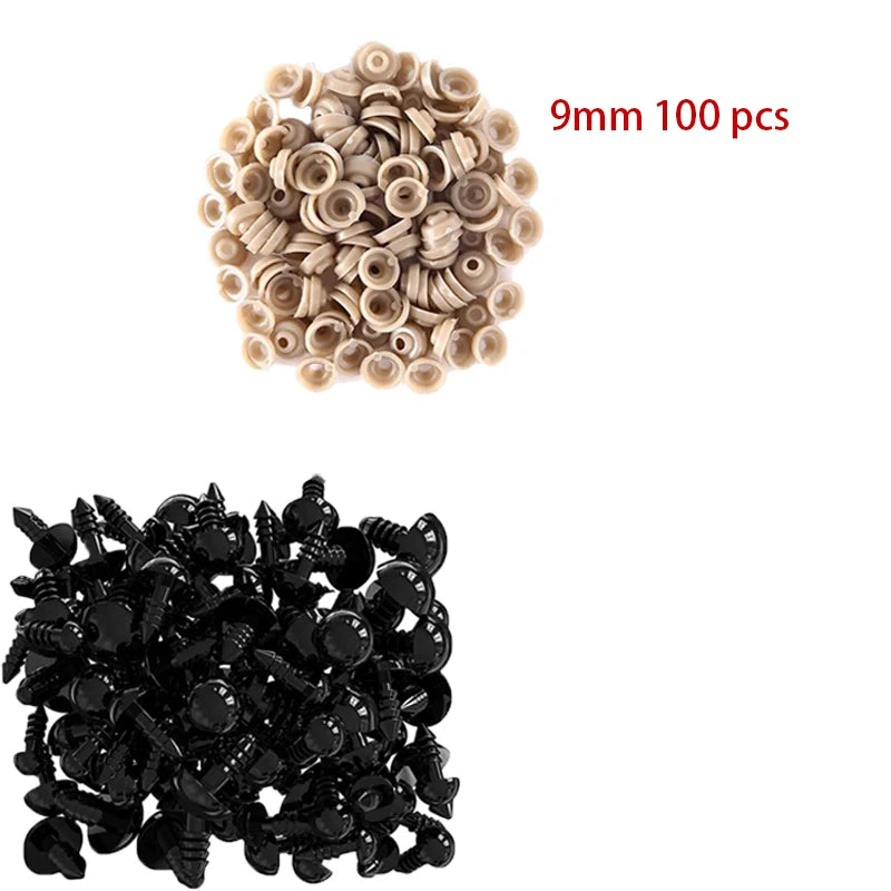 100pcs Plastic Safety Eyes 5-20mm for DIY Toys and Dolls