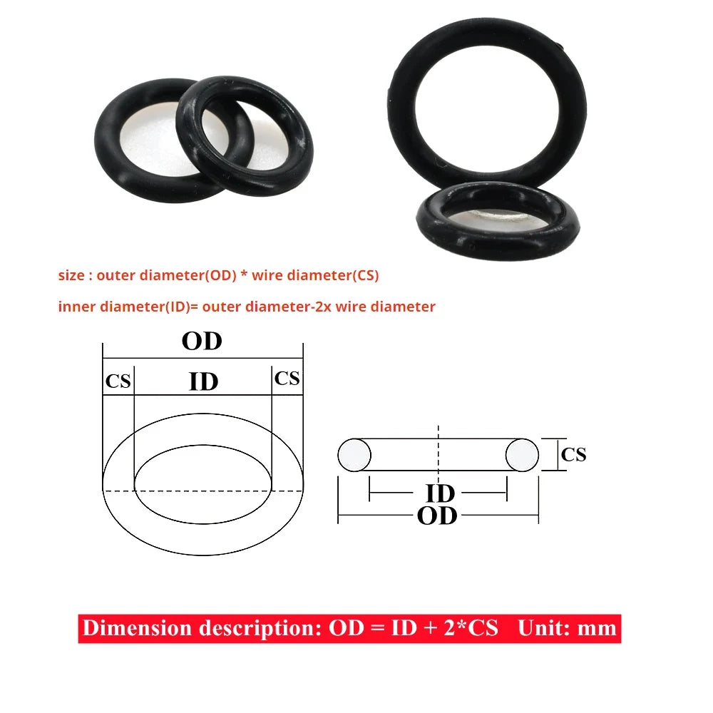 CS1-4 NBR Black O Ring Silicone Rubber Gaskets High Temperature Corrosion Resistant Oil Seal O-Rings for Plumbing and Automotive Applications