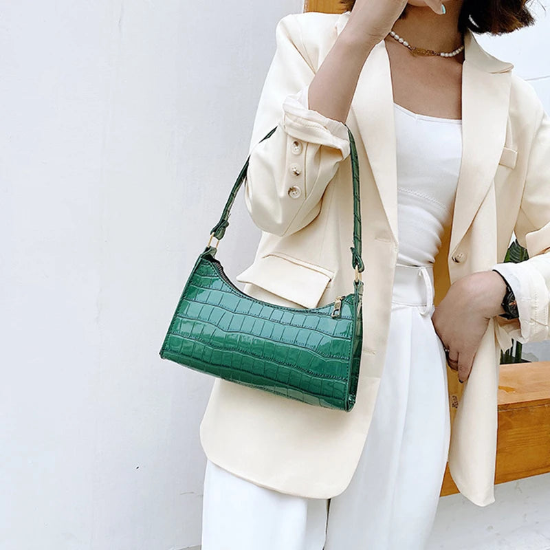 Retro Alligator Pattern Small Handbags for Women PU Leather