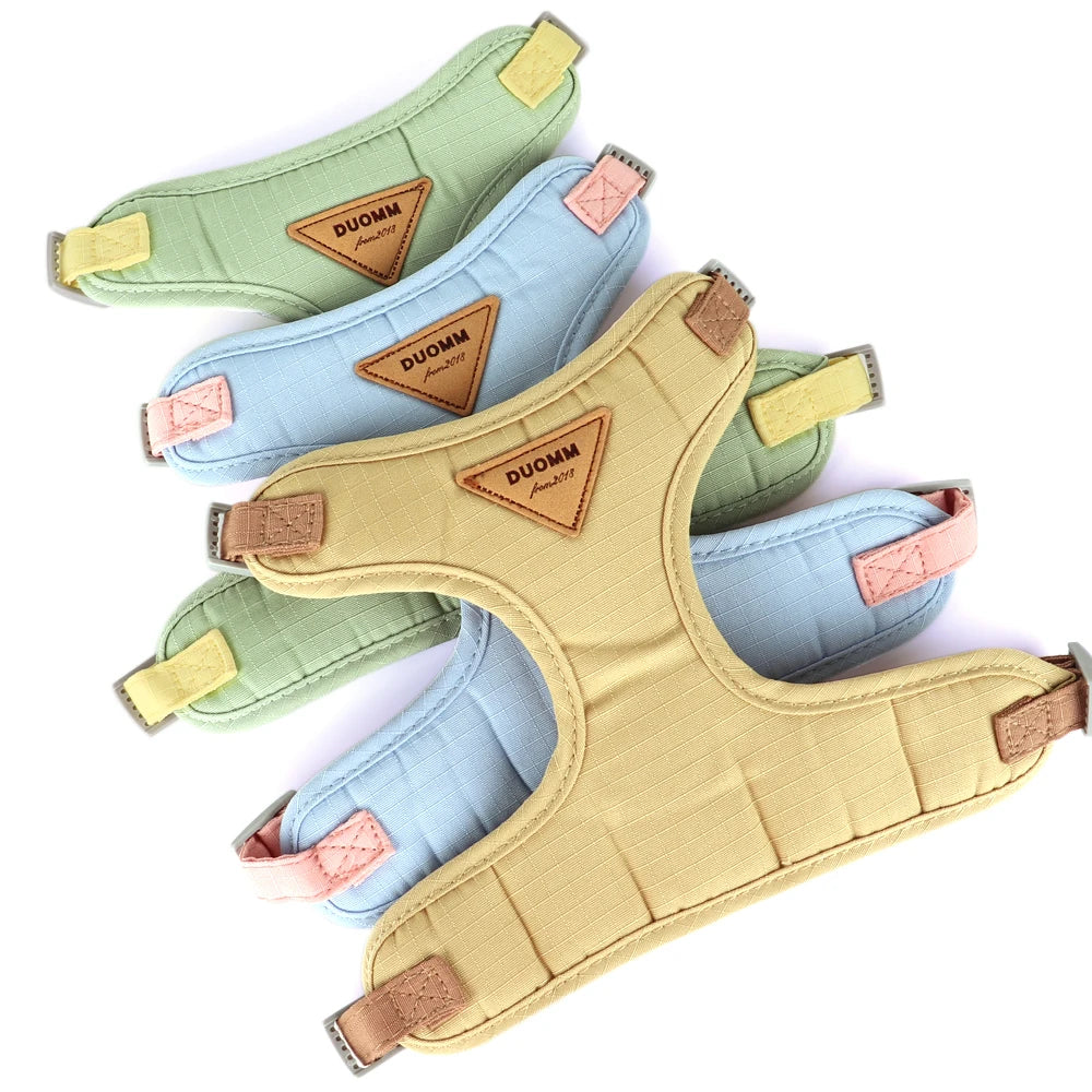 Breathable Nylon Mesh Dog Cat Harness Leash Set Soft Suede Fabric Puppy Cat Harnesses Vest Lead For Small Medium Dogs Cats