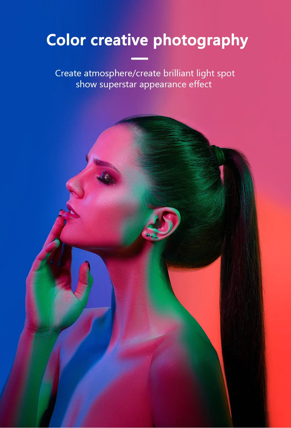 10in 26cm RGB Selfie Ring Light with Tripod Phone Holder