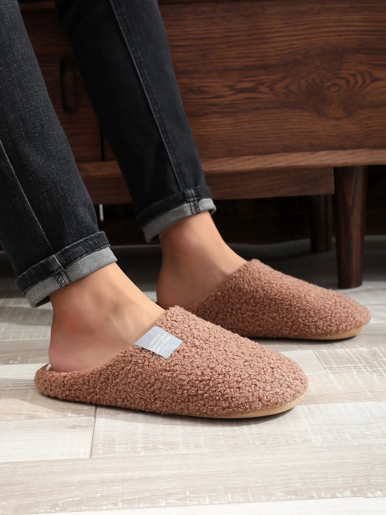 Couples Home Slippers Soft Fur Warm Indoor Flat Slides