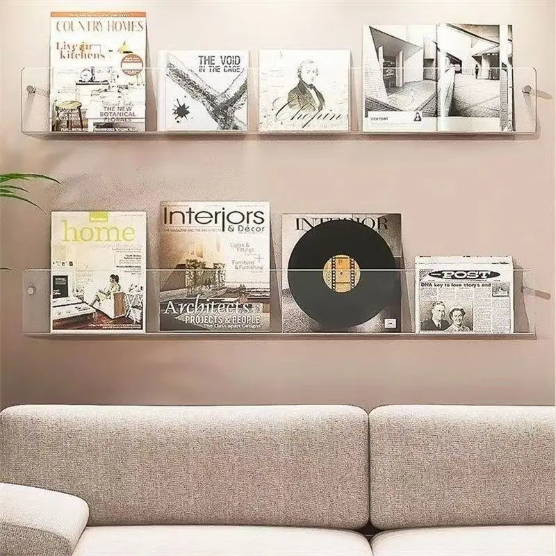 Acrylic Floating Bookshelf Wall Shelf in 10 Stylish Colors