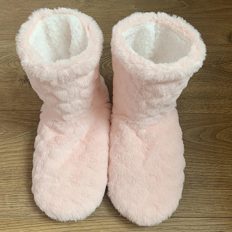 Winter Adult Men And Women Thick Warm Floor Shoes Plush Slippers