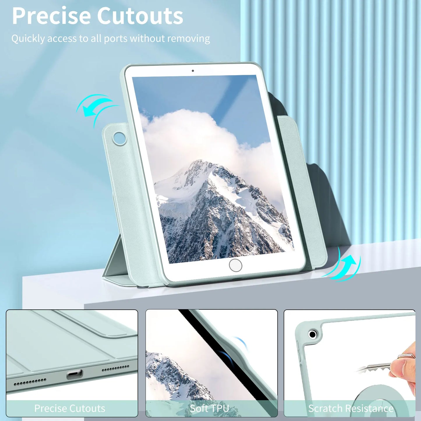 RBP Magnetic Case for iPad 10 10.9 2022 Pro 11 12.9 with Detachable Back Shell for iPad Air 4 10.9 and iPad 10.2 7th 8th 9th Mini 6 Protection and Style