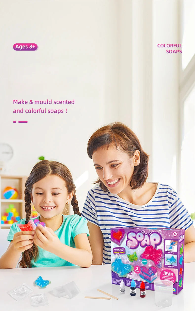 Children Magic Science Experiment Kit Handmade DIY Soap Educational STEAM Toy for Ages 6 to 12 Perfect Gift for Kids