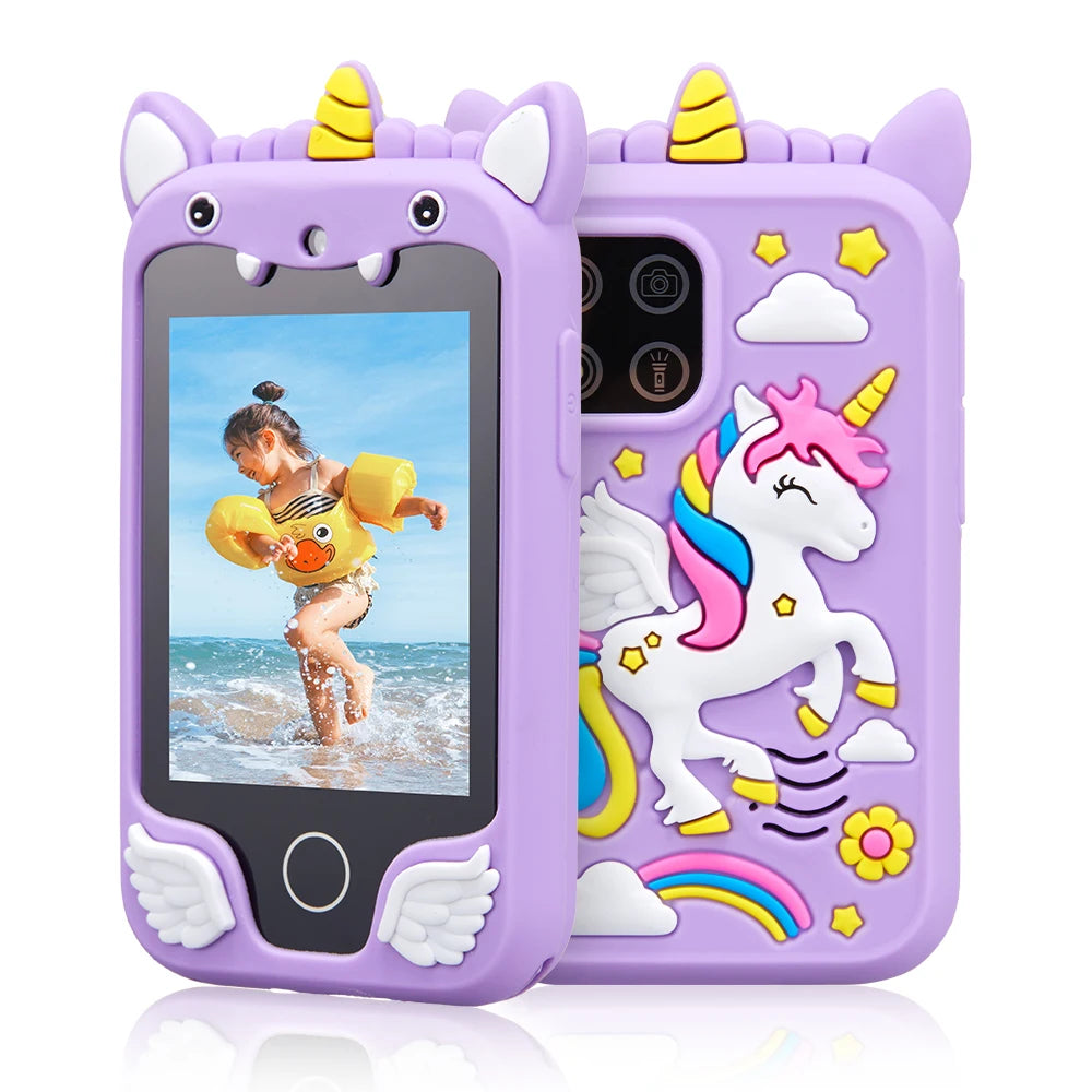 Kids Musical Cartoon Unicorn Smartphone Toy Touchscreen Educational Mobile for Boys and Girls Ages 3 to 8 Birthday and Christmas Gift