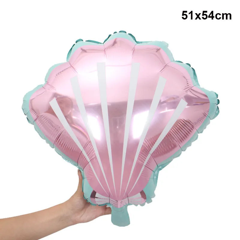 4th Birthday Sea Animal Decoration Blue Foil Balloon 32inch