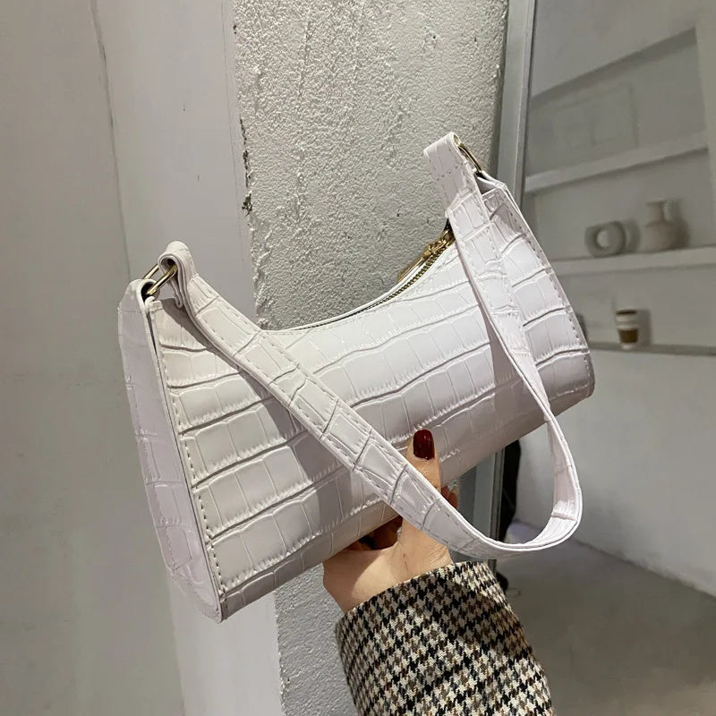 Retro Alligator Pattern Small Handbags for Women PU Leather