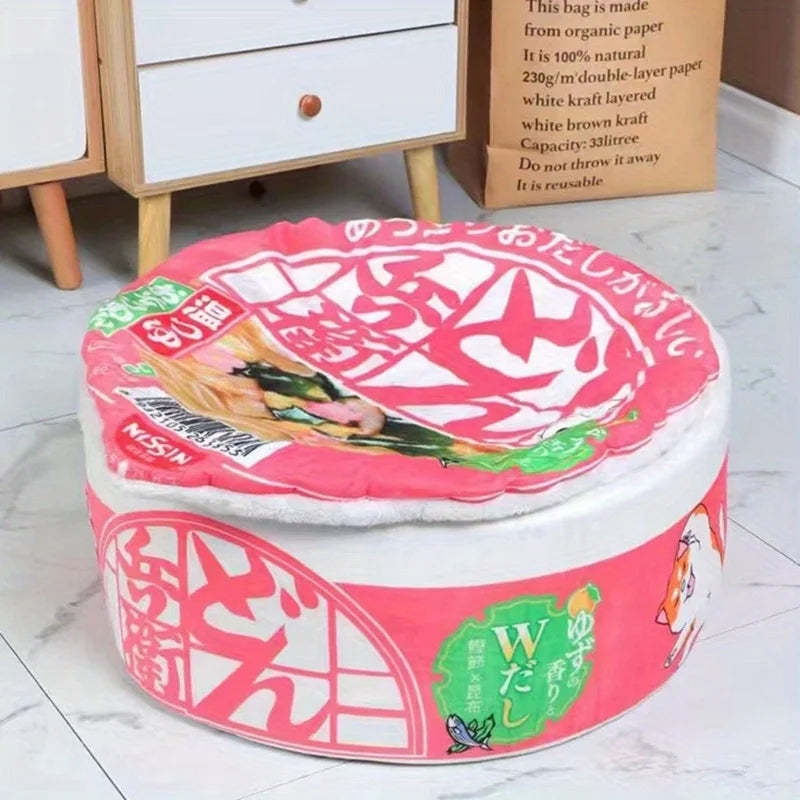 Pet Dog Cat House Kennel Super Large Instant Noodle Warm Dog Cat Nest Beds Cushion Udon Cup Noodle Pet Bed Cozy Nest