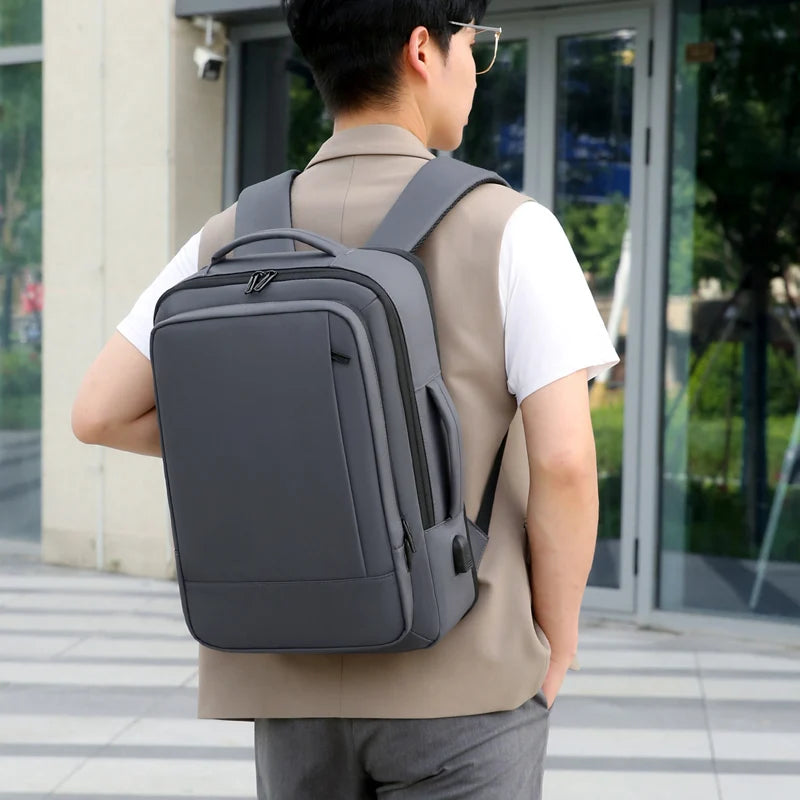 Rilibegan Men Travel Backpack Oxford Big Capacity USB Charge