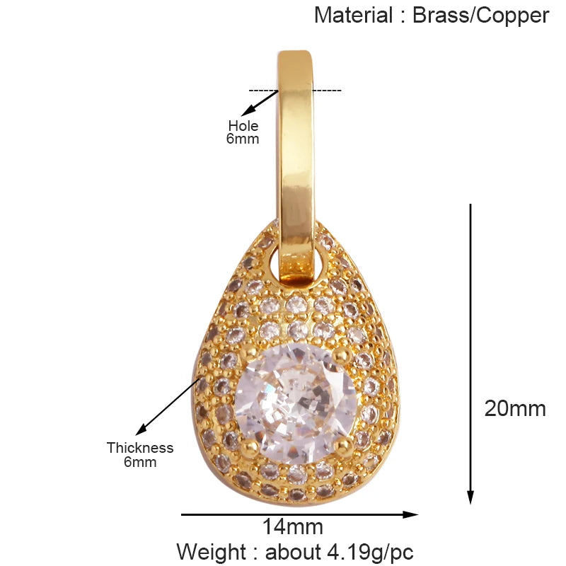 Cowboy Hat Boots Charm Pendant Zirconia 18K Gold Necklace