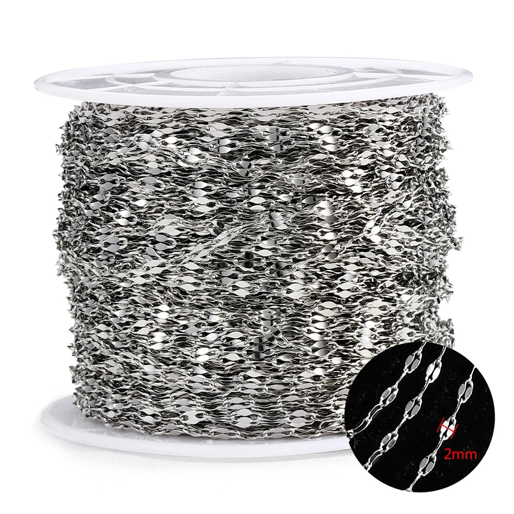 2Meters Stainless Steel Link Cable Gold Chains for DIY Jewelry