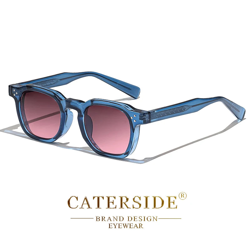 CATERSIDE Retro Punk Small Frame Sunglasses for Men and Women