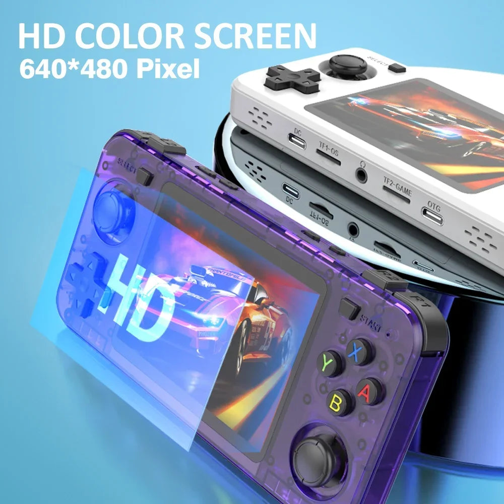 R36H Retro Handheld Video Game Console Linux System 3.5 Inch IPS Screen Portable 64G 128GB Player Gift