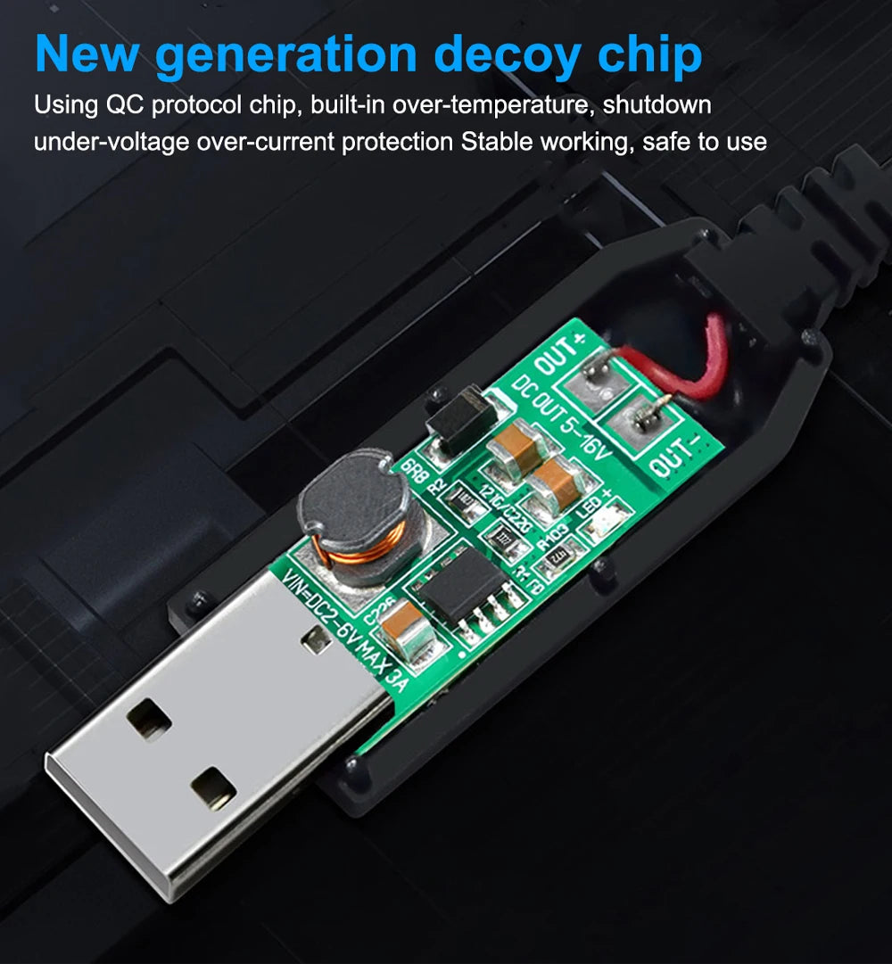 OLAF USB to DC Power Cable 5V to 12V Boost Converter with 8 Adapters for Wifi Router Mini Fan Speaker