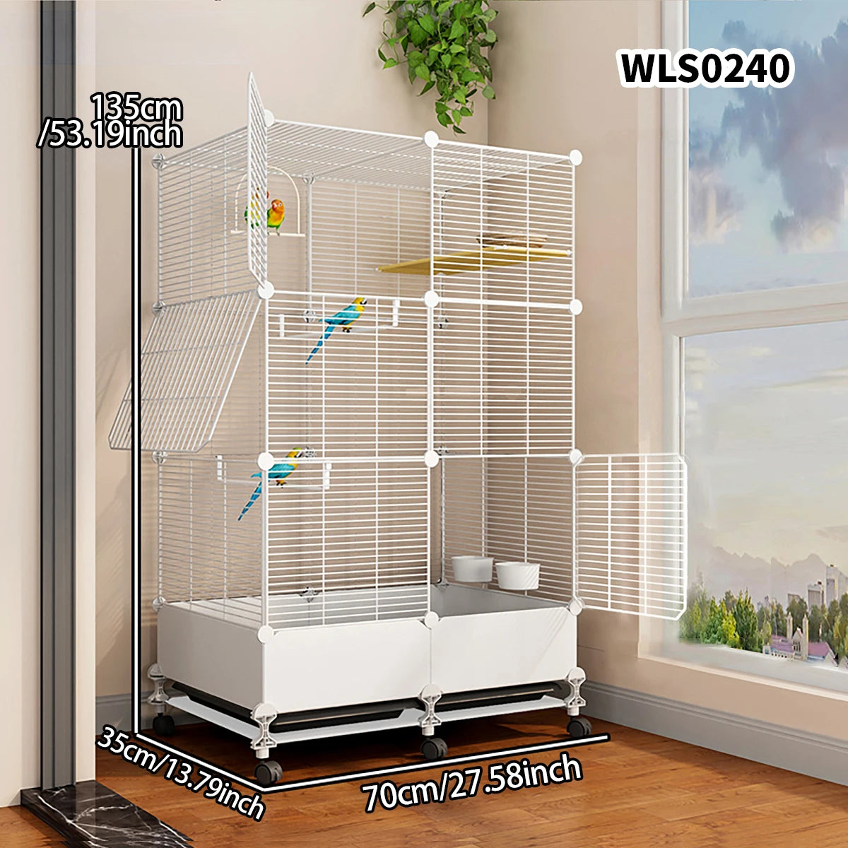 Household Bird Cage with Tray Large Tiger Skin Black Phoenix Peony Starling Special Parrot Cage New Luxury House