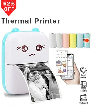 Portable Mini Thermal Printer Wireless BT 203dpi Label Memo Printing