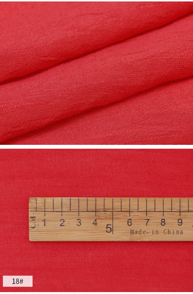Solid Color Imitation Hemp Bamboo Crepe Fabric 5M 2M 1M 0.5M Soft Breathable Vibrant DIY Dress Gauze Curtain Bedding
