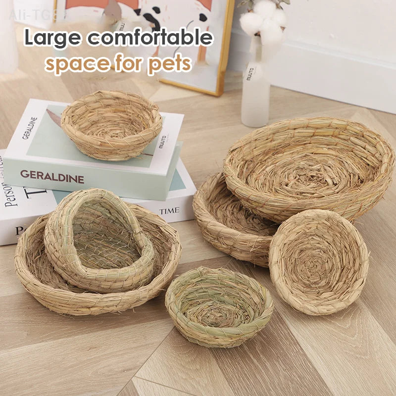 Egg Laying Rutin Chicken Nest Woven by Hand, Parrot Peony Nest, Tiger Skin Style, Excellent in Warmth Conservation