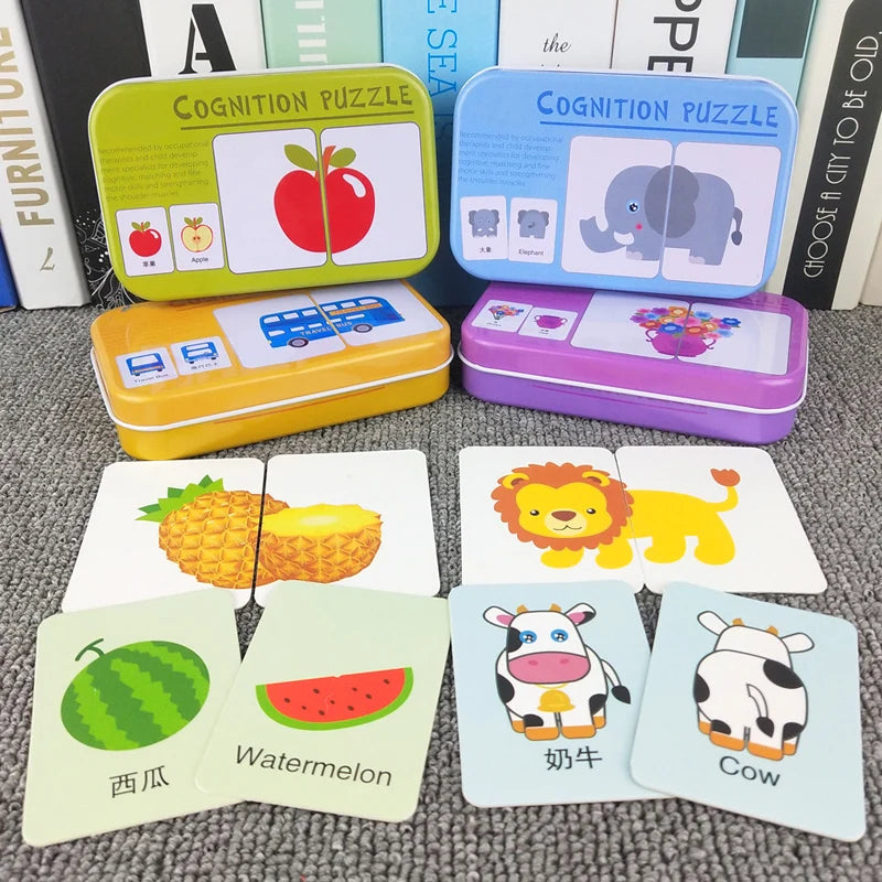 Baby Puzzle Montessori Educational Toys Wood 3D Jigsaw Puzzles For Kids 2-4 Years