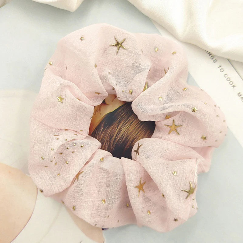 Hair Tie Solid Color Star Dotted Ponytail Accessories