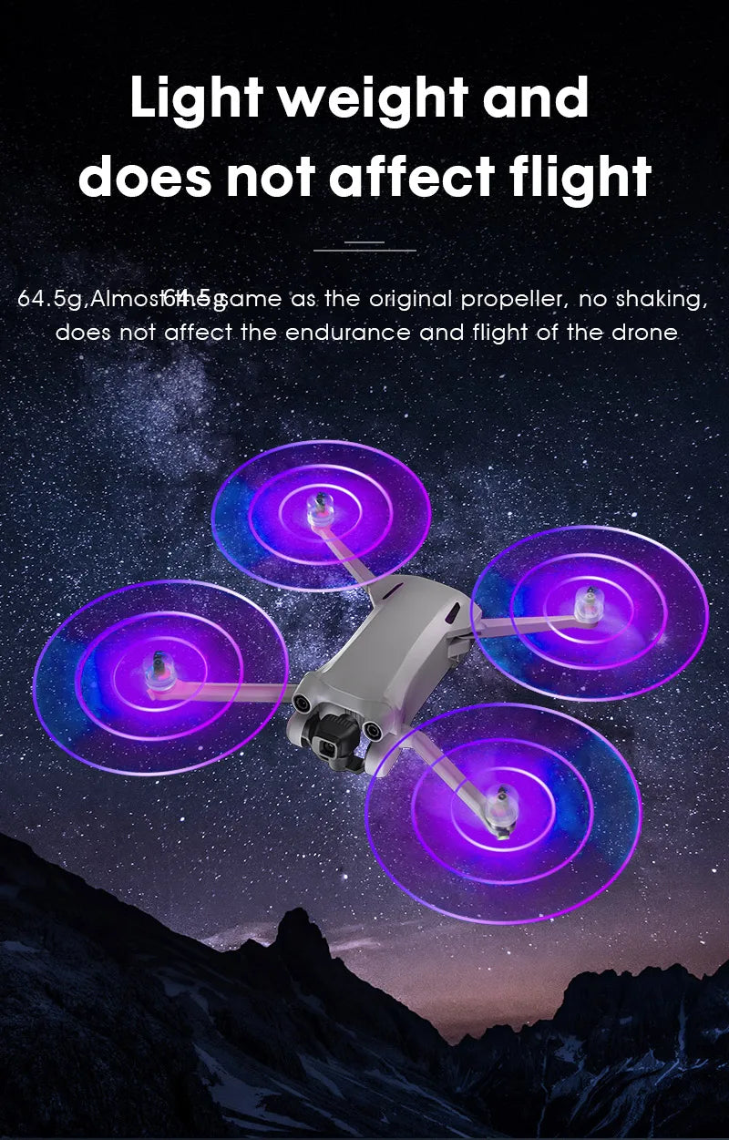 4pcs Mini 4 Pro Rechargeable LED Light Flash Propellers for DJI Mini 3 Pro Air 3