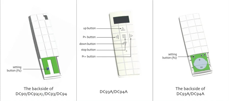 Transmisor monocanal original Dooya DC90 para motores Dooya, control remoto RF 433 MHZ, accesorios para cortinas automáticas Dooya