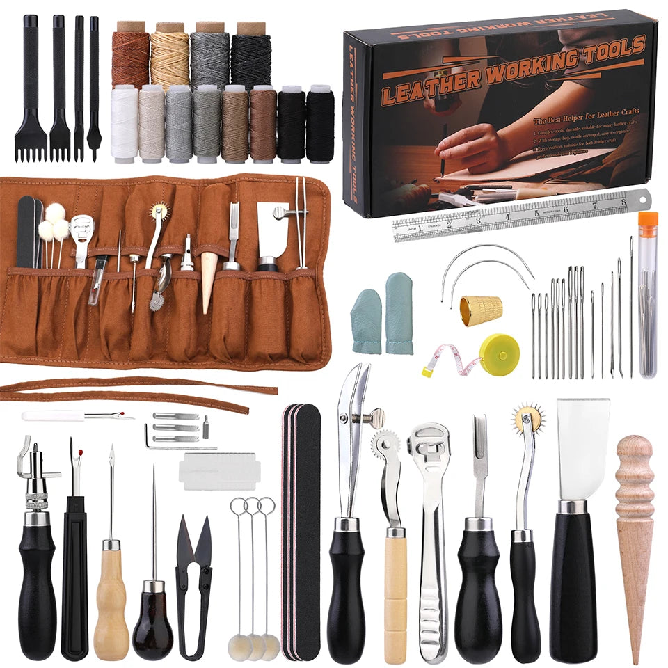 KRABALL Professional Leather Craft Tool Kit for DIY Repair