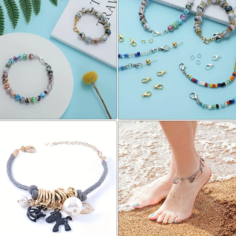 1set Box Gold Silver Lobster Clasp Jump Rings for Jewelry Making